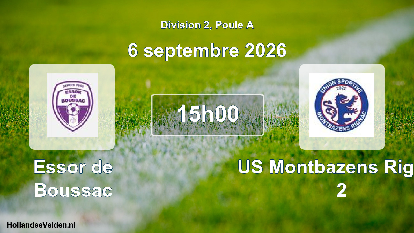 Match programmé: Essor de Boussac - US Montbazens Rignac 2 (6 septembre 2026)