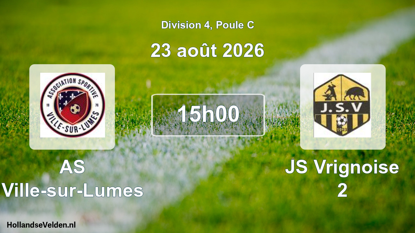 Match joué: AS Ville-sur-Lumes - JS Vrignoise 2 4 - 1 (23 août 2026)