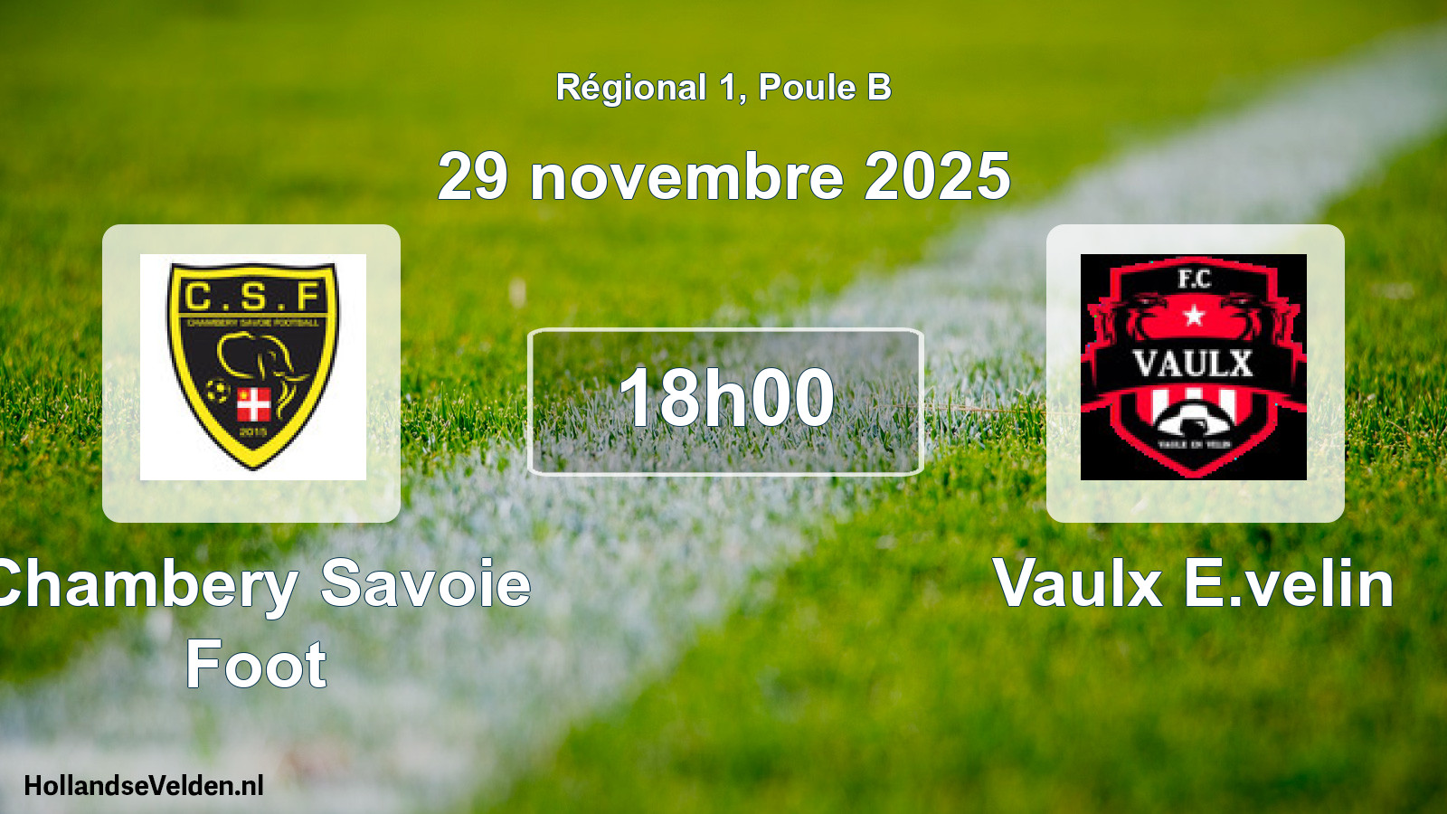 Geplande wedstrijd: Chambery Savoie Foot - Vaulx E.velin (29 novembre 2025)