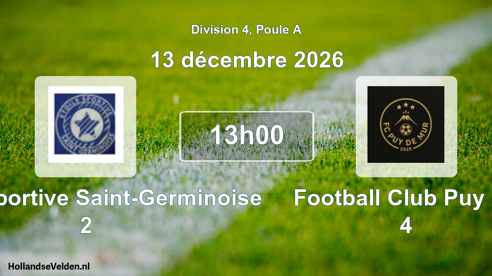 Scheduled Match: Étoile Sportive Saint-Germinoise 2 - Football Club Puy De 4 (13 December 2026)