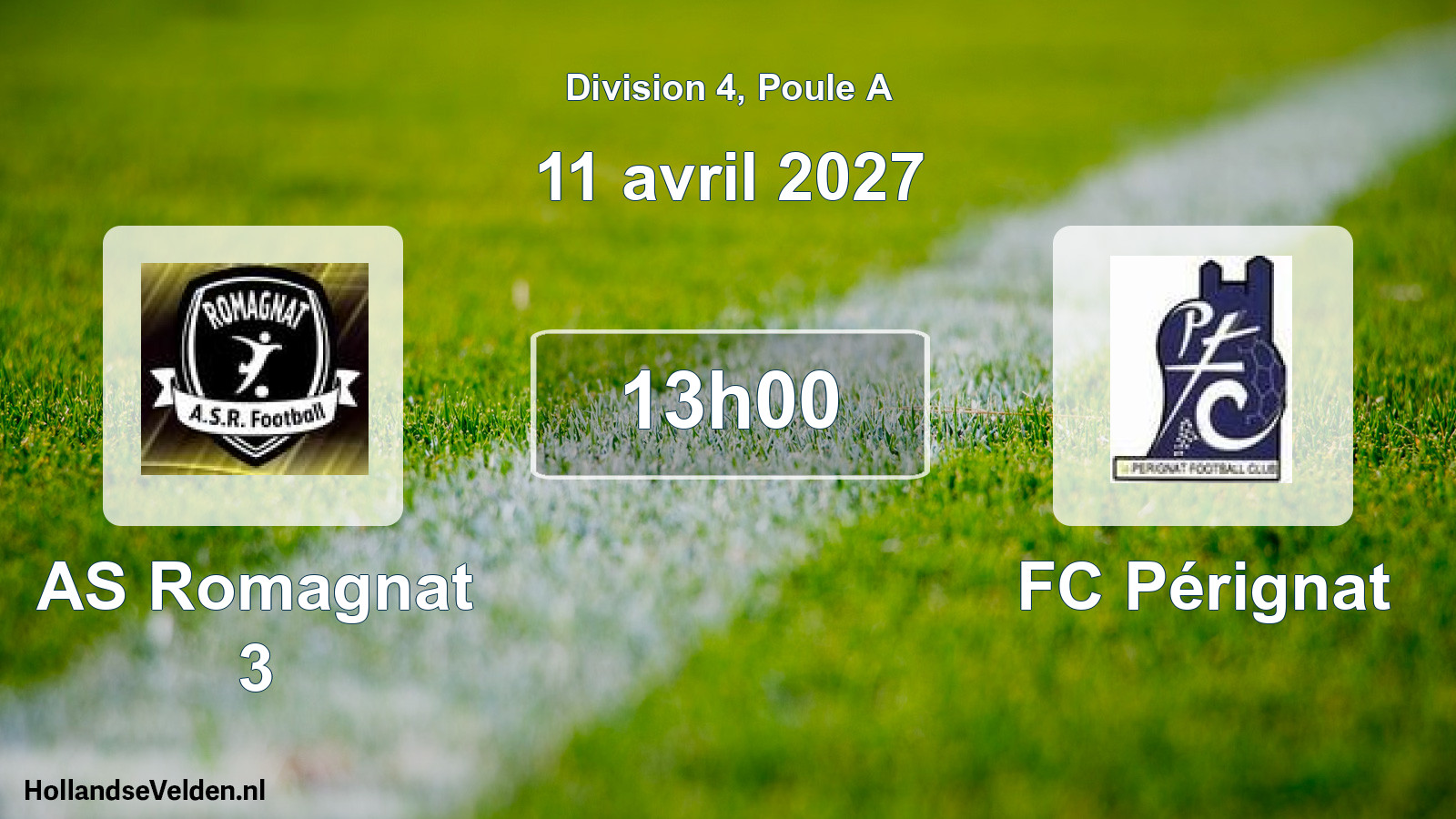 Match programmé: AS Romagnat 3 - FC Pérignat (11 avril 2027)