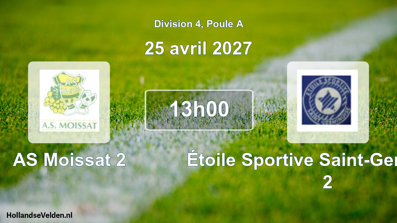 Match programmé: AS Moissat 2 - Étoile Sportive Saint-Germinoise 2 (25 avril 2027)