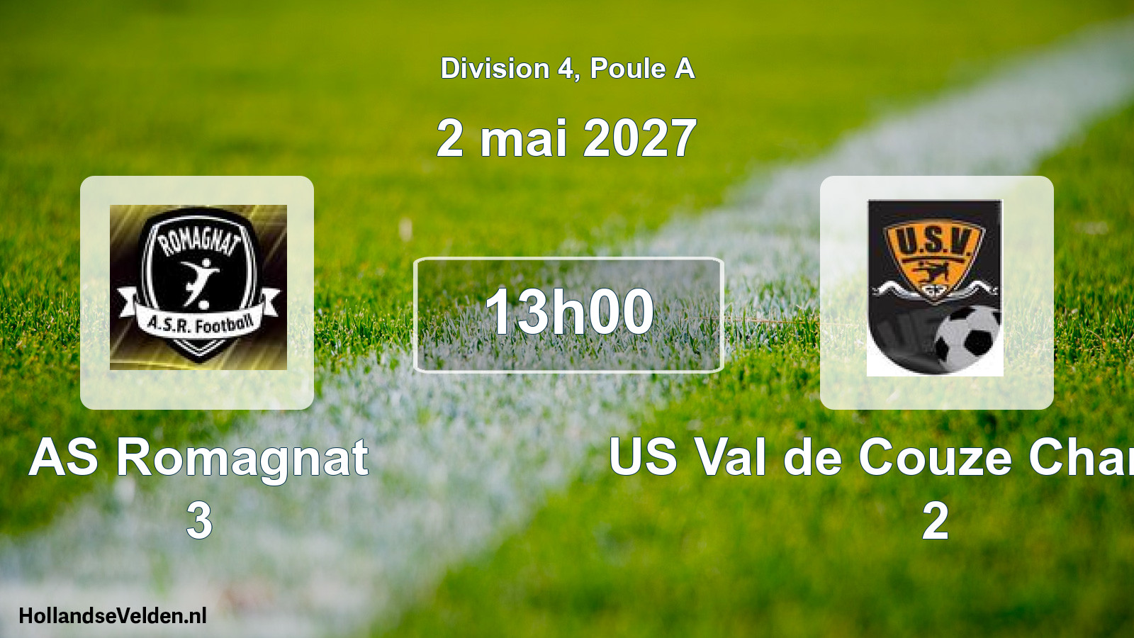 Match programmé: AS Romagnat 3 - US Val de Couze Chambon 2 (2 mai 2027)