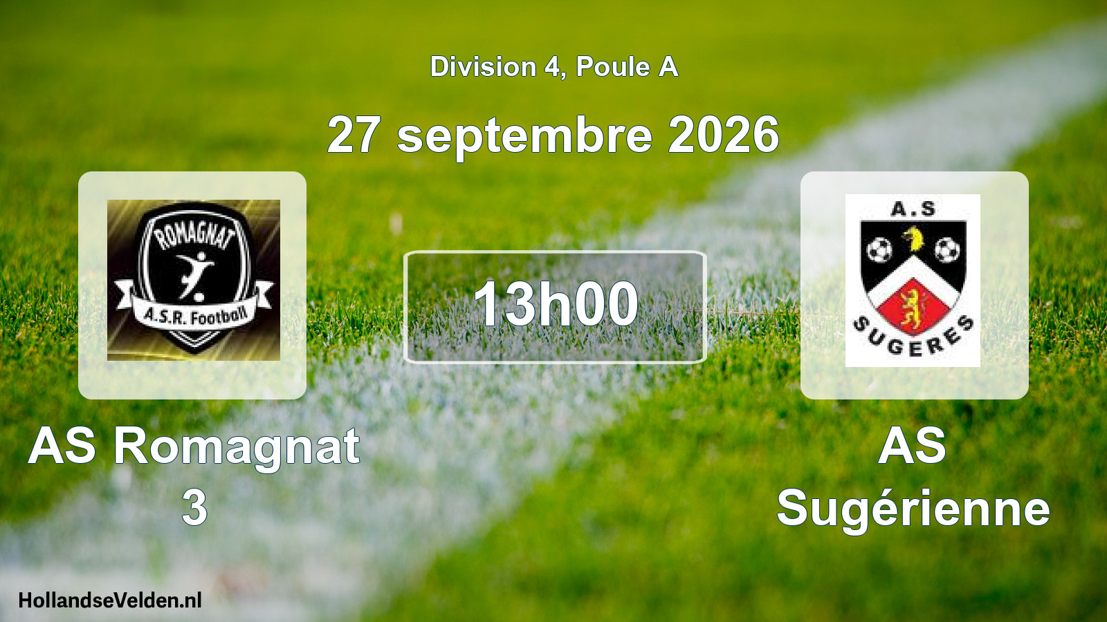 Scheduled Match: AS Romagnat 3 - AS Sugérienne (27 September 2026)