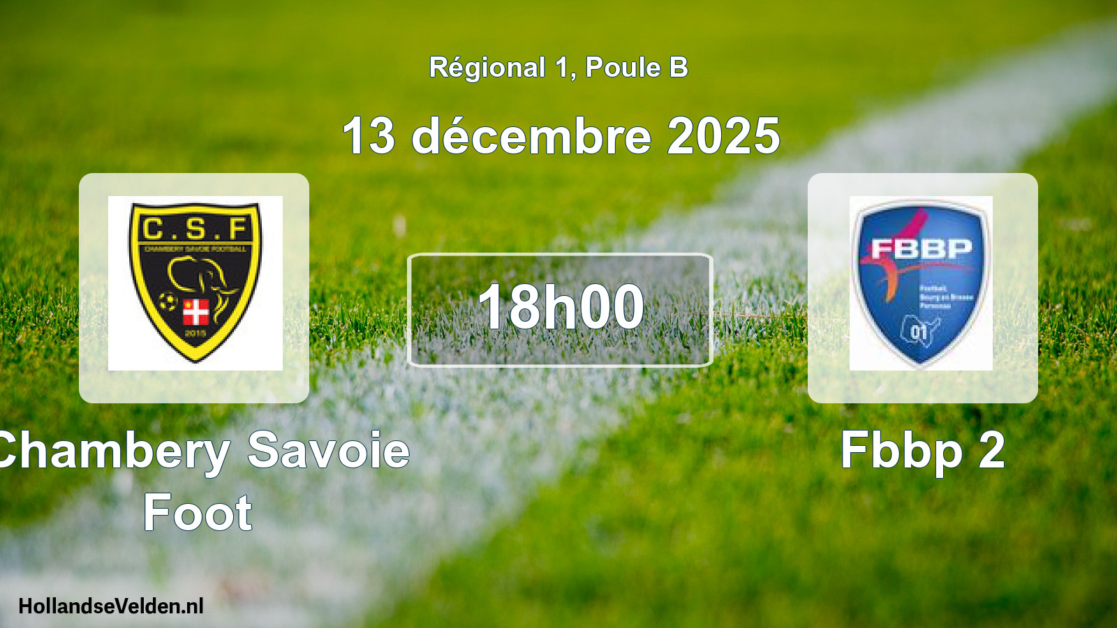 Geplande wedstrijd: Chambery Savoie Foot - Fbbp 2 (13 décembre 2025)