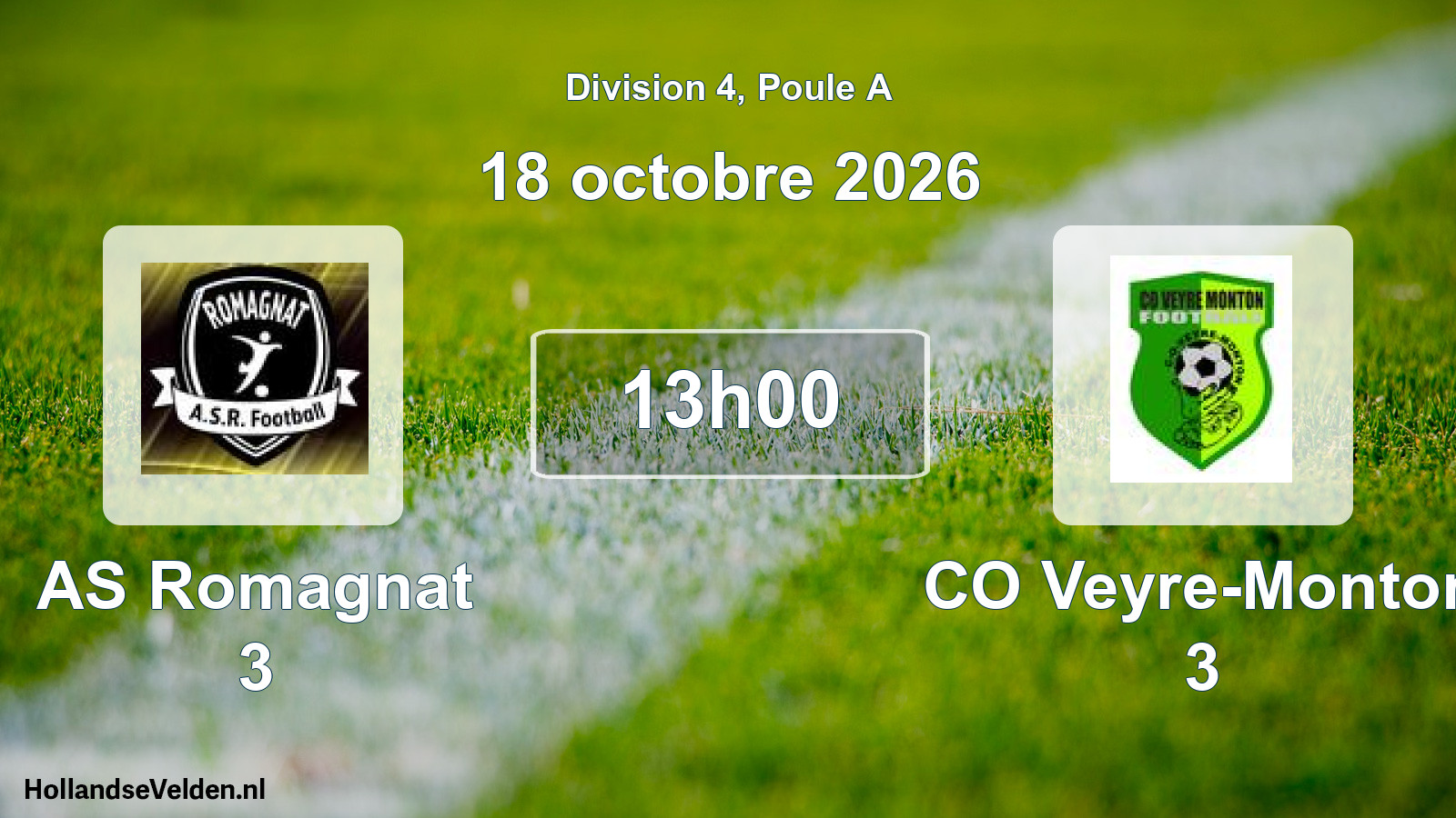 Scheduled Match: AS Romagnat 3 - CO Veyre-Monton 3 (18 October 2026)