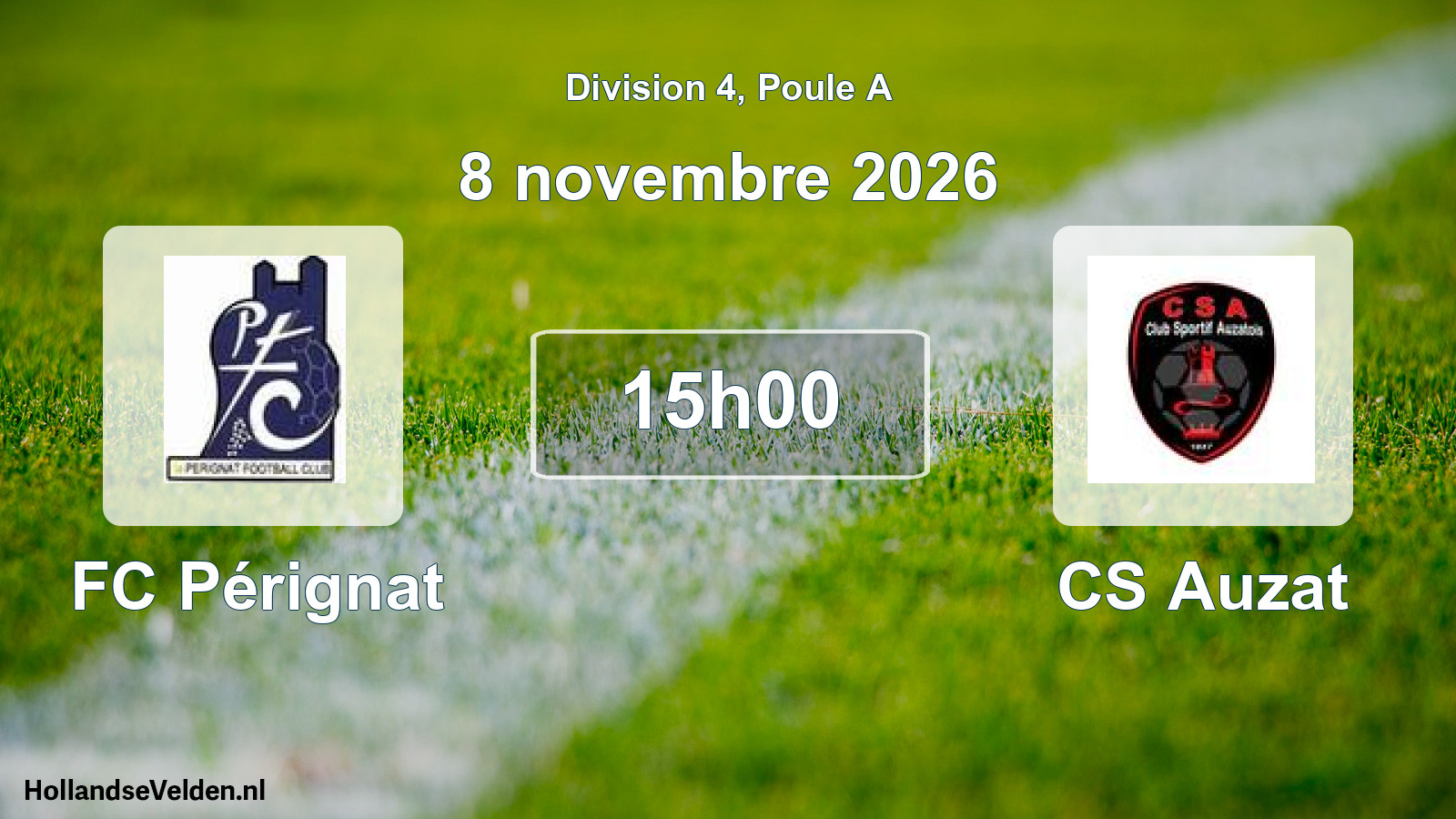 Match programmé: FC Pérignat - CS Auzat (8 novembre 2026)