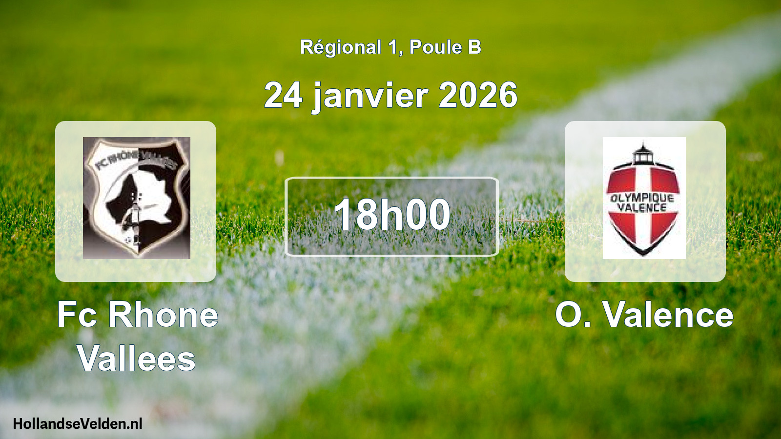 Geplande wedstrijd: Fc Rhone Vallees - O. Valence (24 janvier 2026)