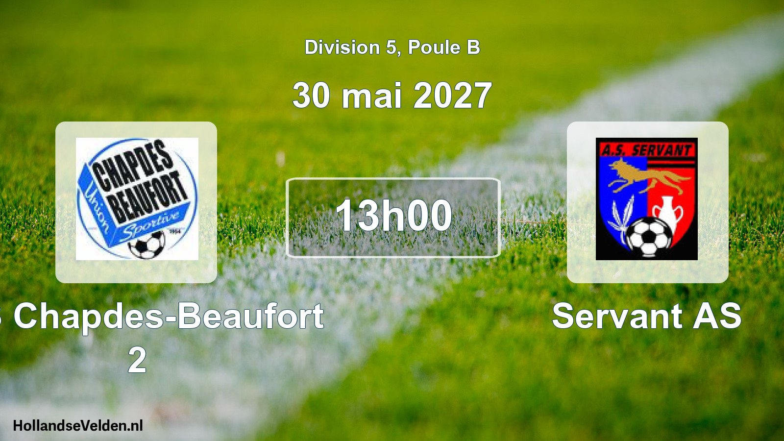 Geplande wedstrijd: US Chapdes-Beaufort 2 - Servant AS (30 mei 2027)