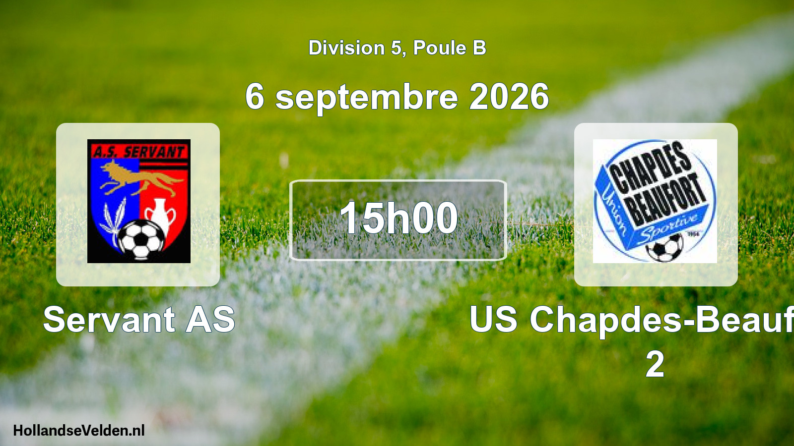 Match programmé: Servant AS - US Chapdes-Beaufort 2 (6 septembre 2026)