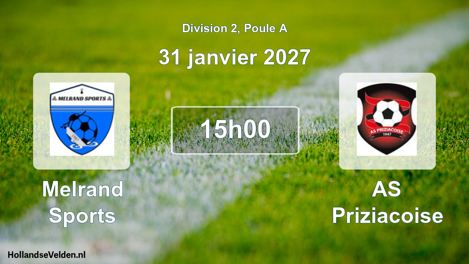 Match programmé: Melrand Sports - AS Priziacoise (31 janvier 2027)