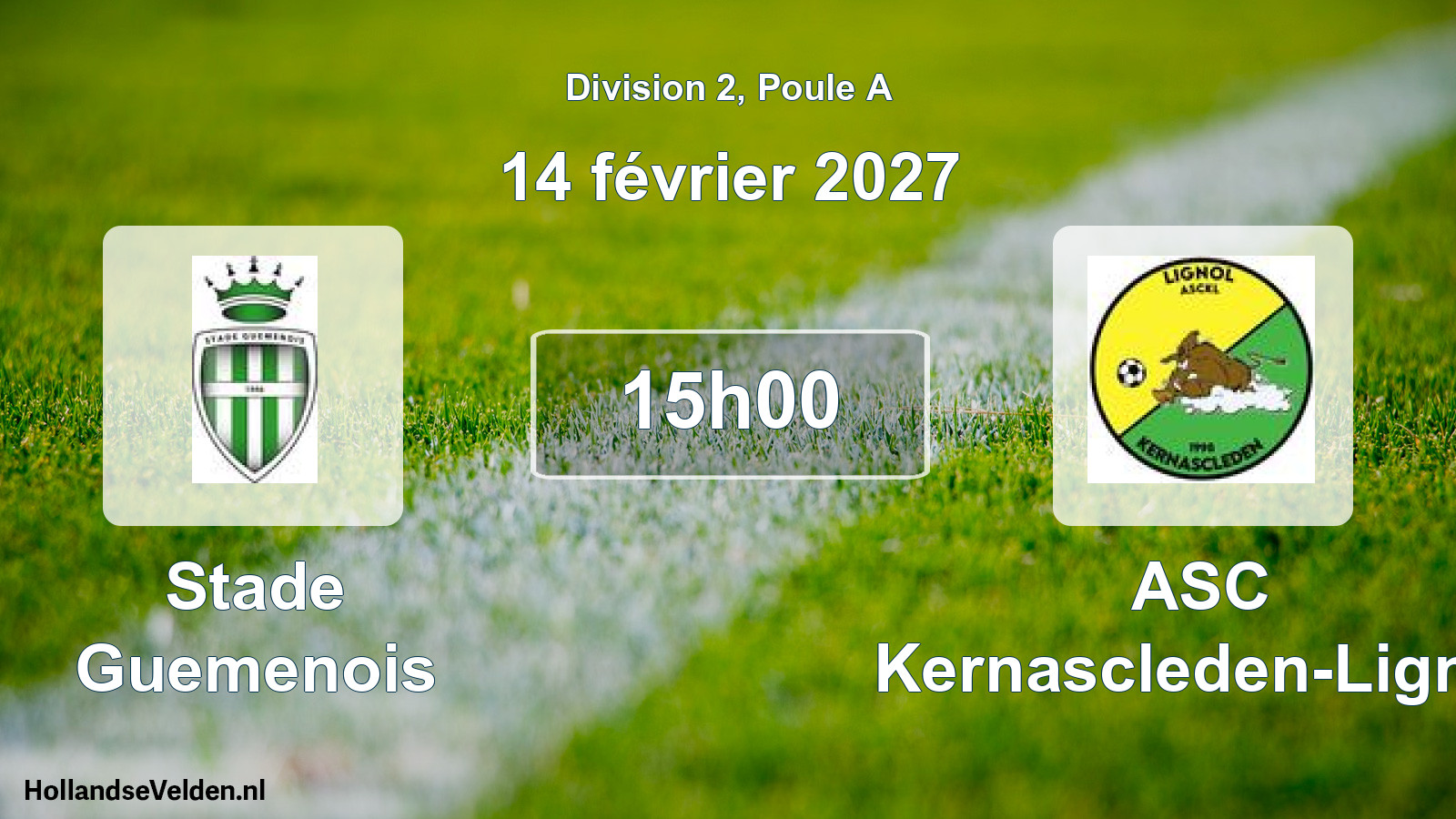 Match programmé: Stade Guemenois - ASC Kernascleden-Lignol (14 février 2027)