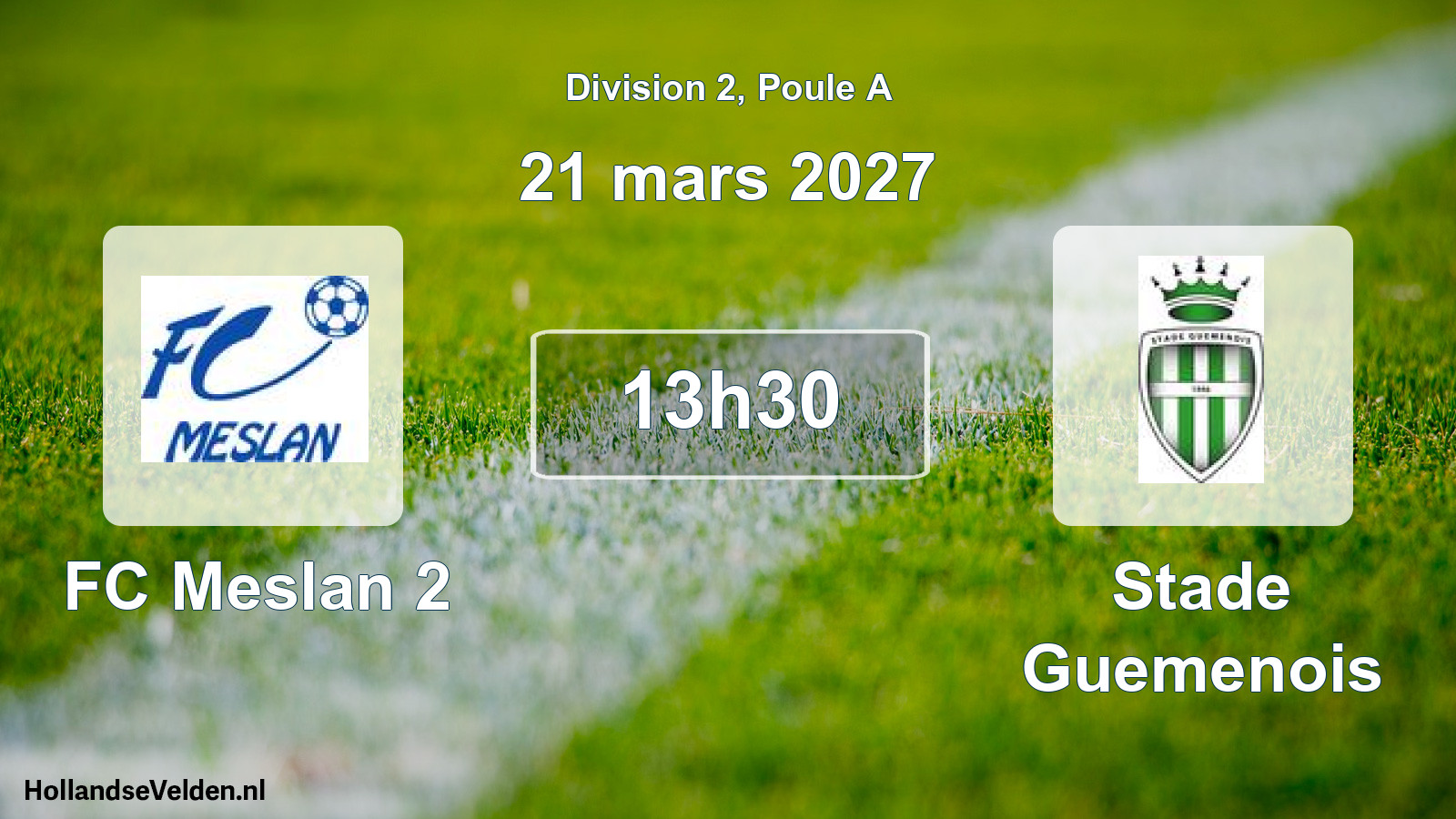 Match programmé: FC Meslan 2 - Stade Guemenois (21 mars 2027)