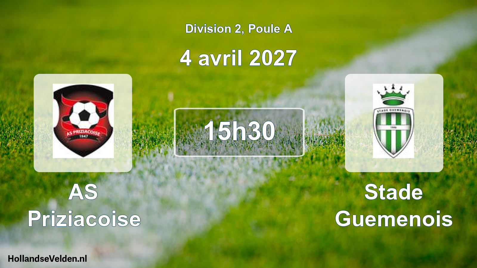 Match programmé: AS Priziacoise - Stade Guemenois (4 avril 2027)