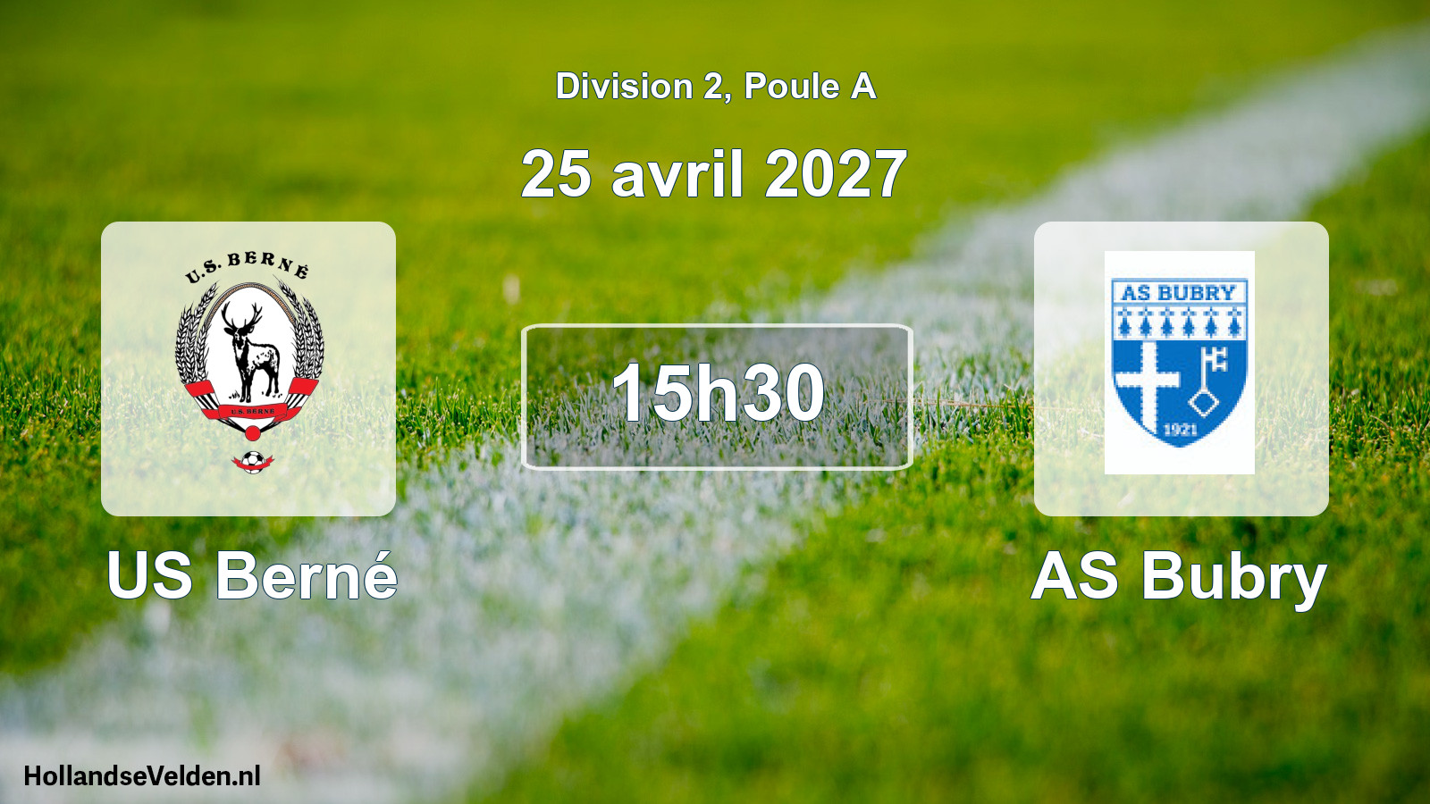 Match programmé: US Berné - AS Bubry (25 avril 2027)