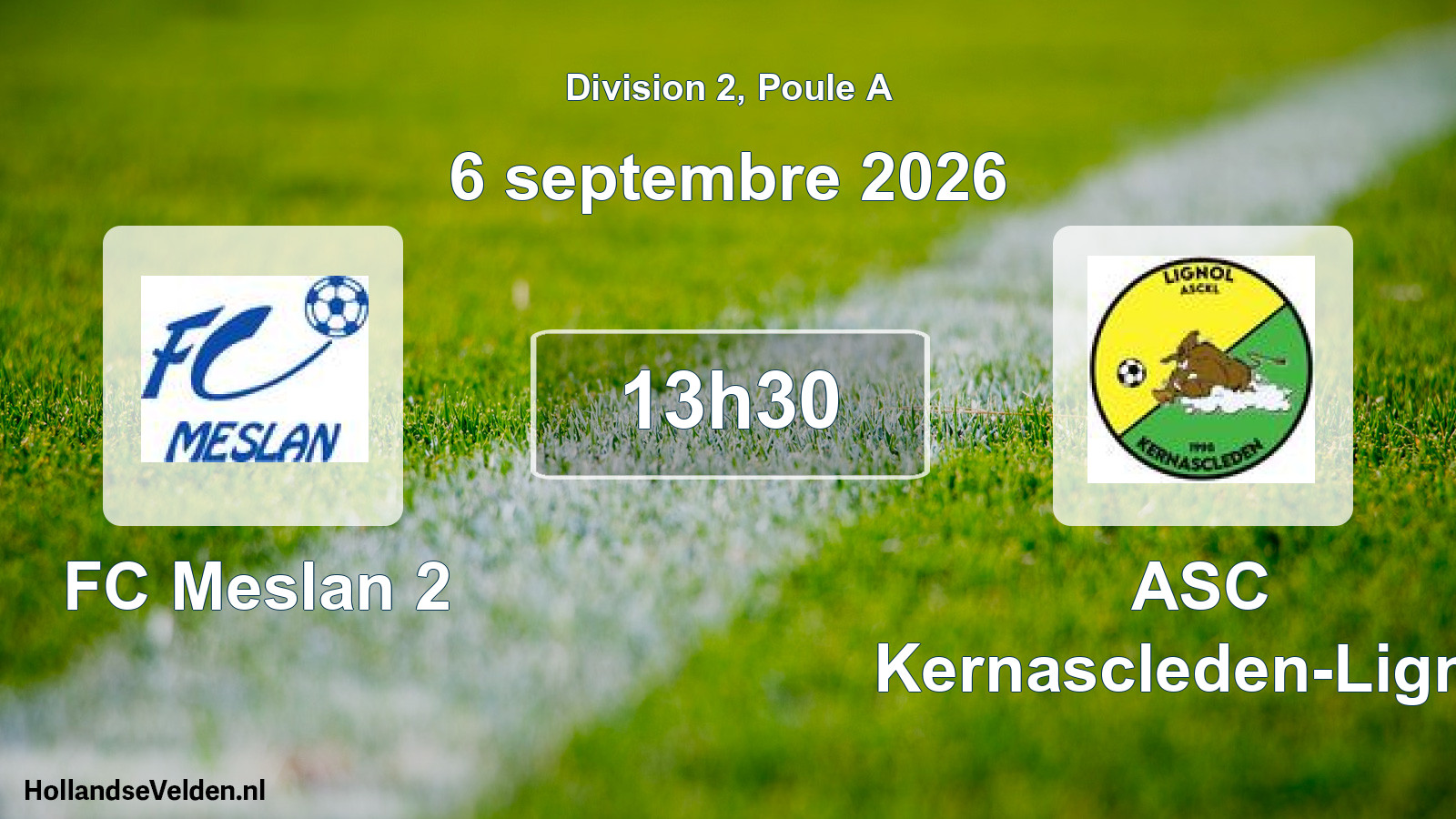 Match programmé: FC Meslan 2 - ASC Kernascleden-Lignol (6 septembre 2026)