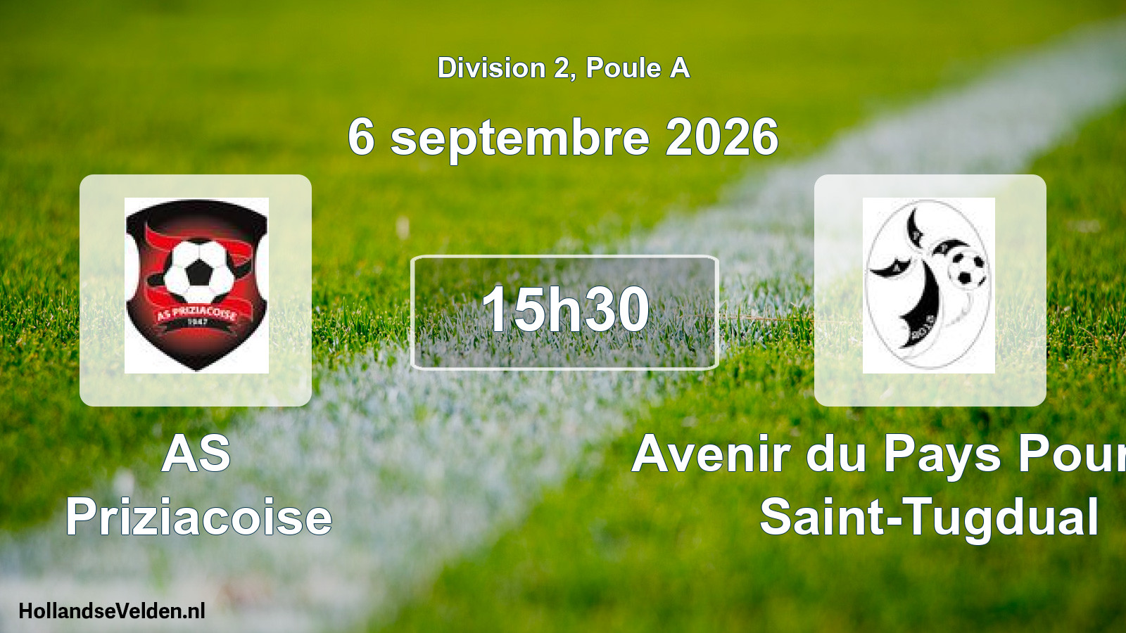 Match programmé: AS Priziacoise - Avenir du Pays Pourleth Saint-Tugdual (6 septembre 2026)
