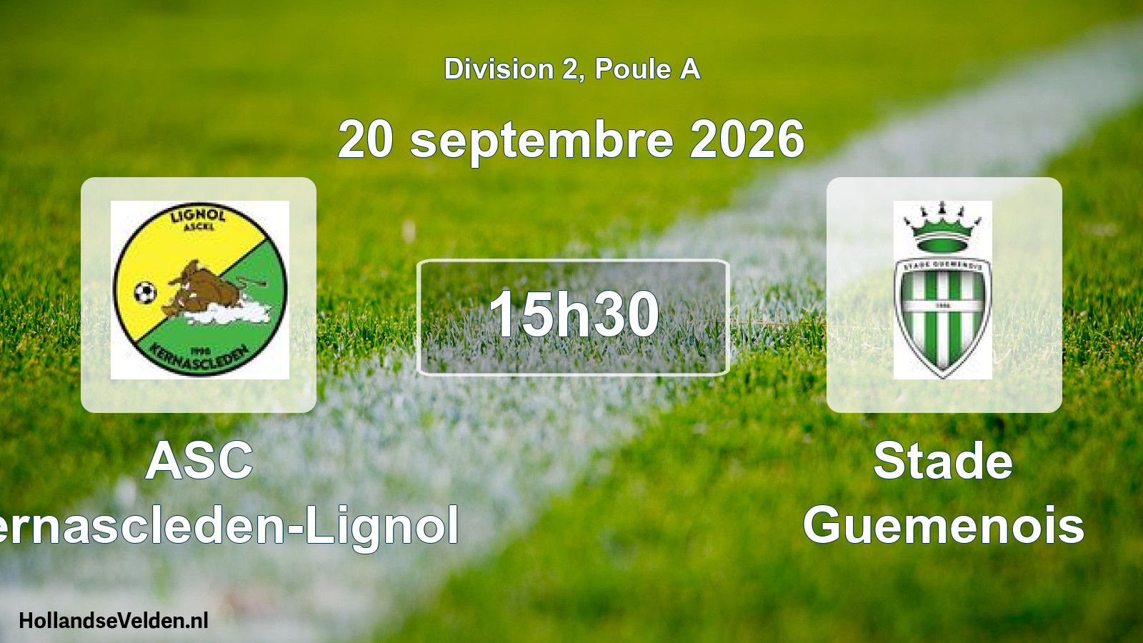 Match programmé: ASC Kernascleden-Lignol - Stade Guemenois (20 septembre 2026)