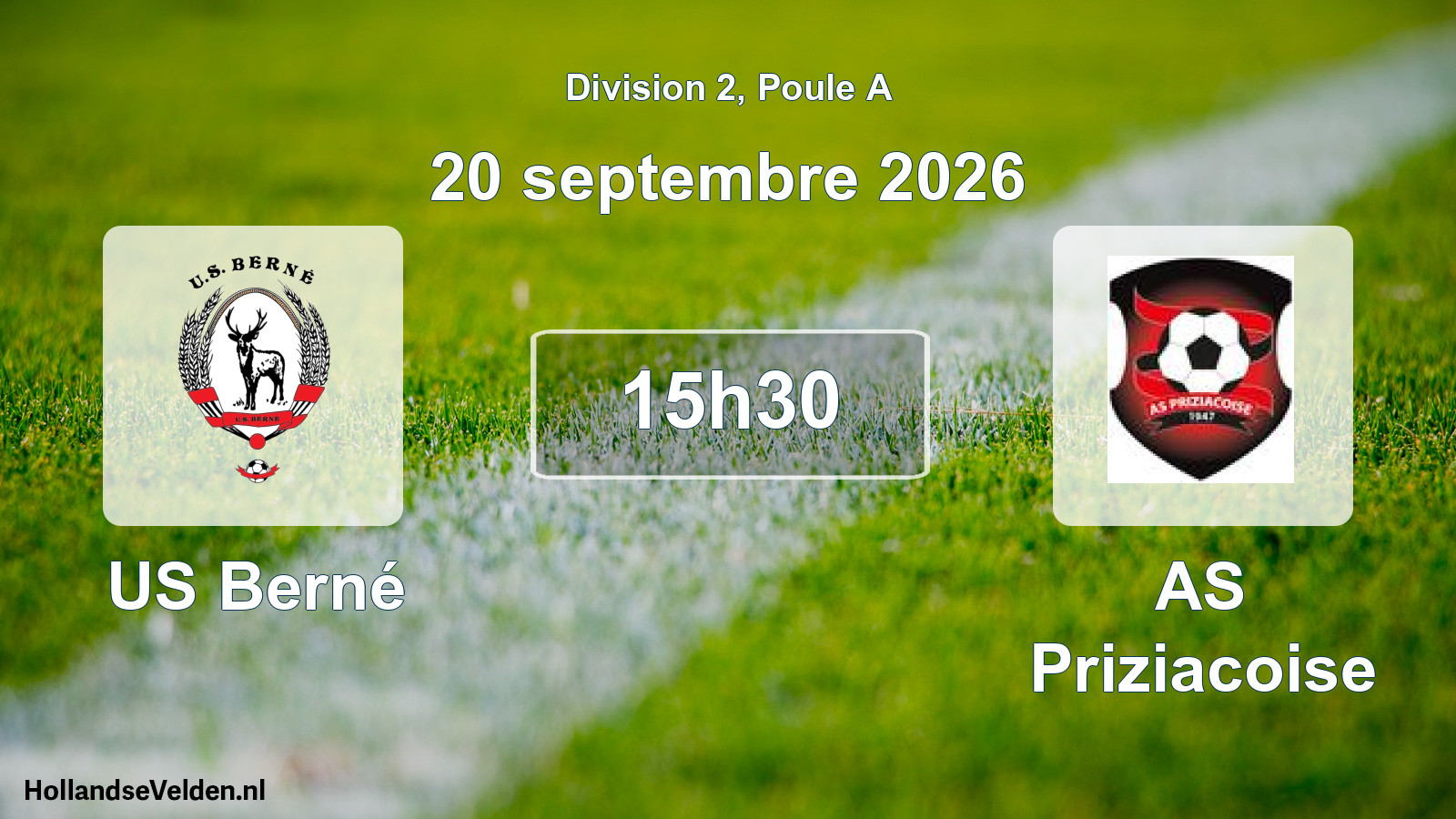 Match programmé: US Berné - AS Priziacoise (20 septembre 2026)