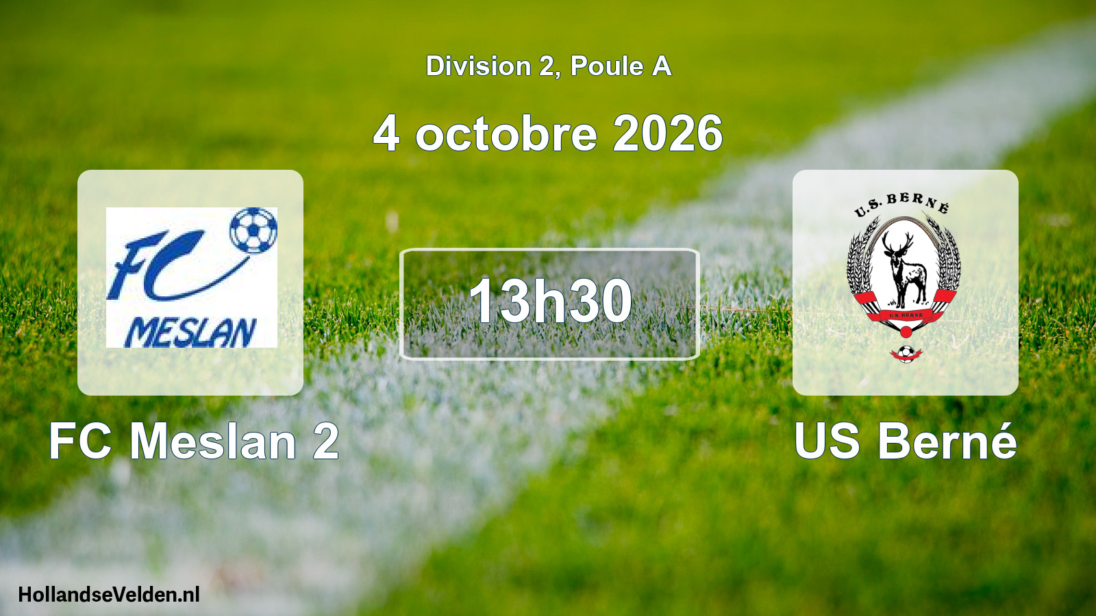 Match programmé: FC Meslan 2 - US Berné (4 octobre 2026)