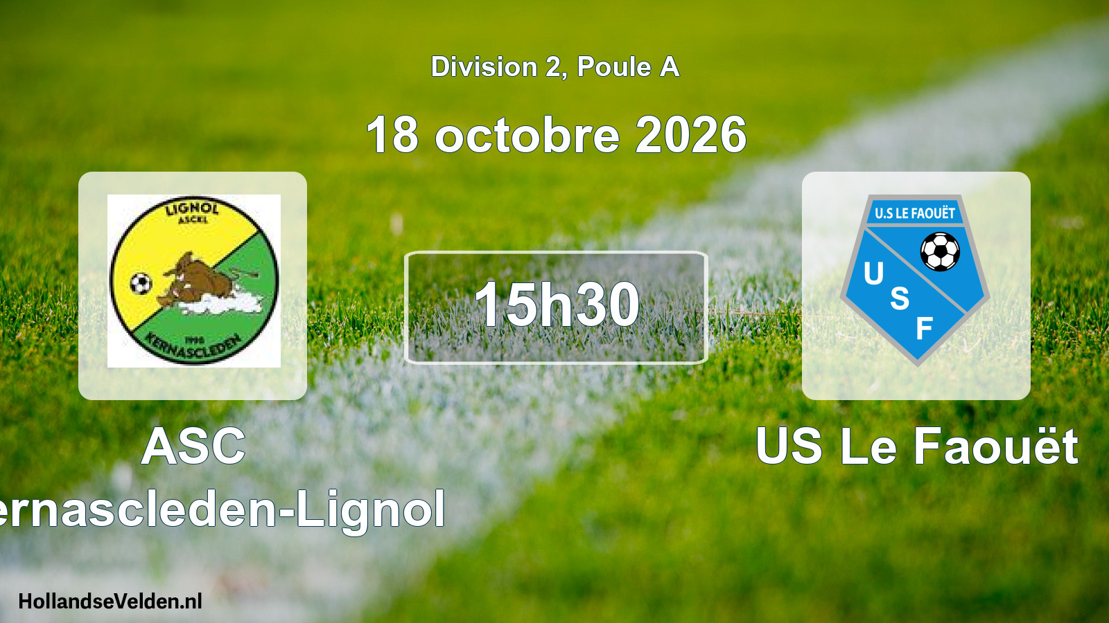 Match programmé: ASC Kernascleden-Lignol - US Le Faouët (18 octobre 2026)