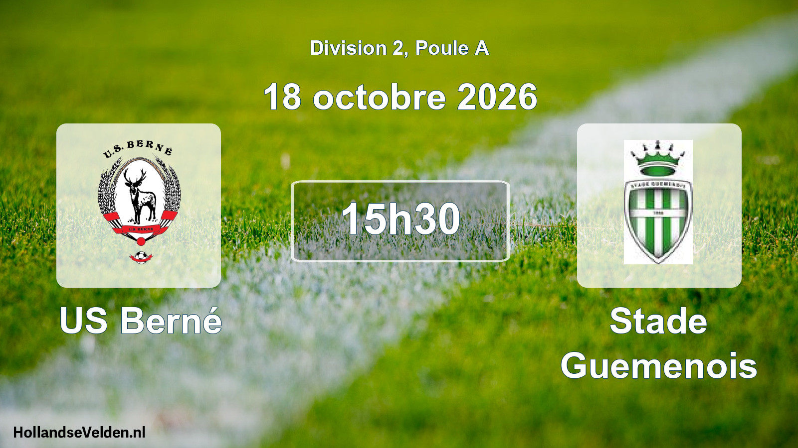 Match programmé: US Berné - Stade Guemenois (18 octobre 2026)