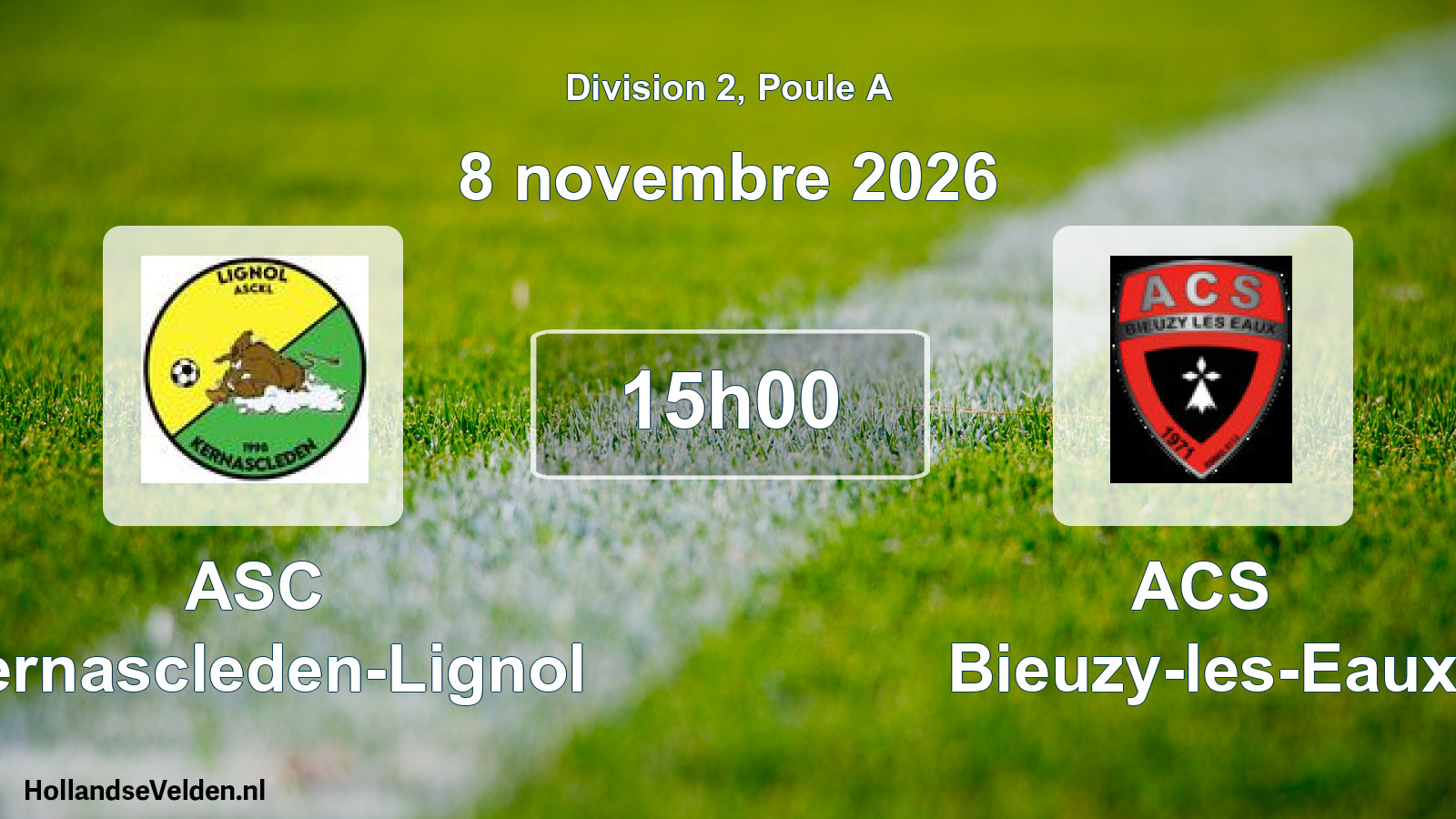 Geplande wedstrijd: ASC Kernascleden-Lignol - ACS Bieuzy-les-Eaux (8 november 2026)