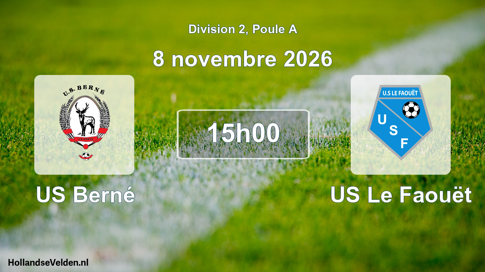 Match programmé: US Berné - US Le Faouët (8 novembre 2026)