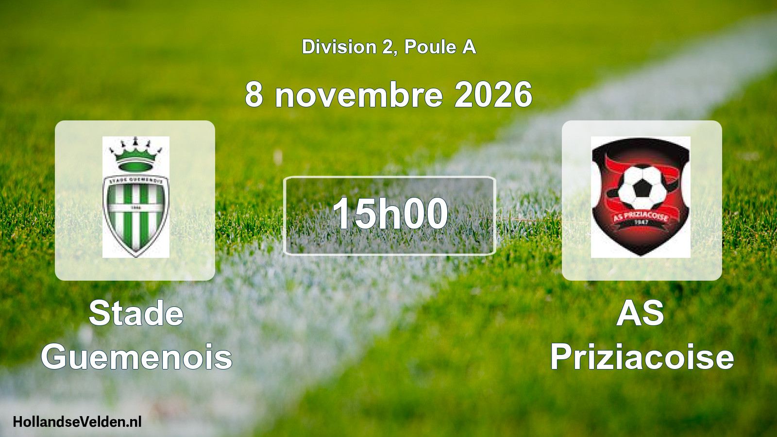 Match programmé: Stade Guemenois - AS Priziacoise (8 novembre 2026)