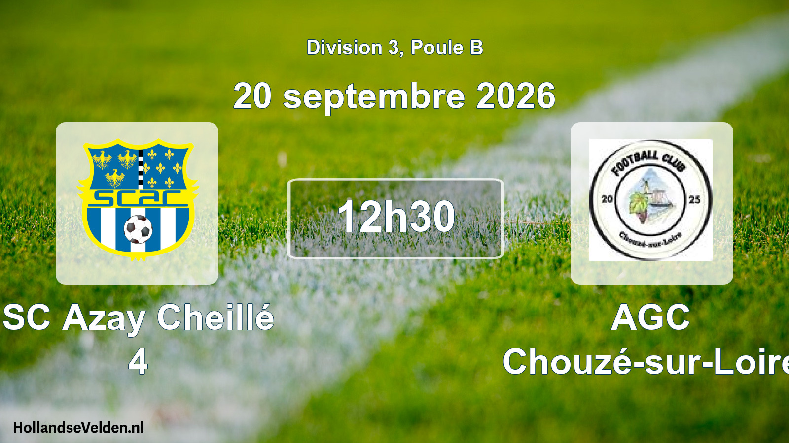 Match programmé: SC Azay Cheillé 4 - AGC Chouzé-sur-Loire (20 septembre 2026)