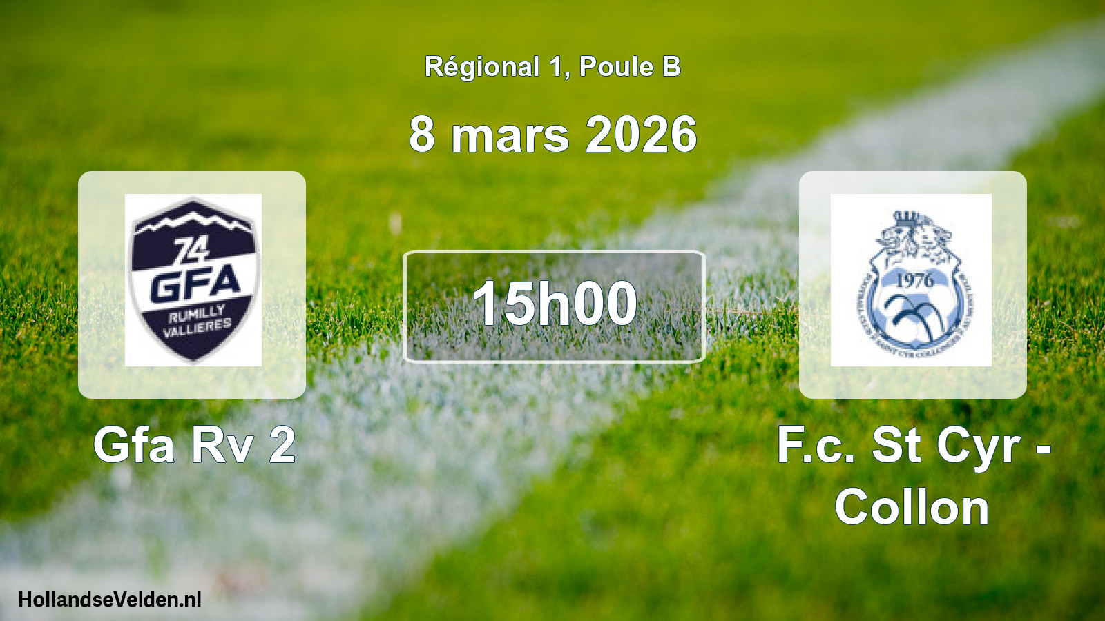 Scheduled Match: Gfa Rv 2 - F.c. St Cyr - Collon (8 March 2026)