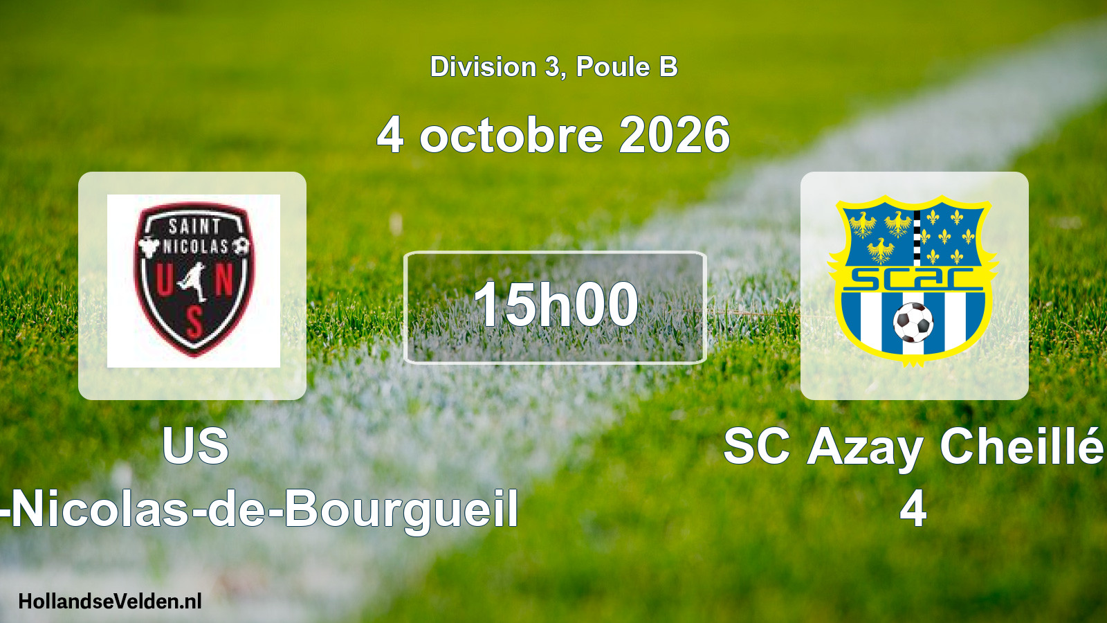 Match programmé: US Saint-Nicolas-de-Bourgueil - SC Azay Cheillé 4 (4 octobre 2026)