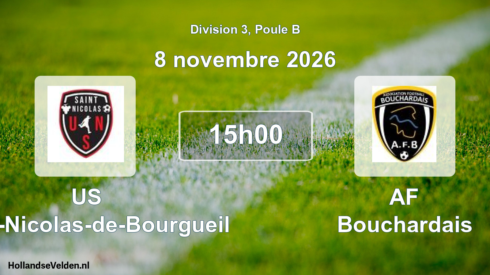 Match programmé: US Saint-Nicolas-de-Bourgueil - AF Bouchardais (8 novembre 2026)
