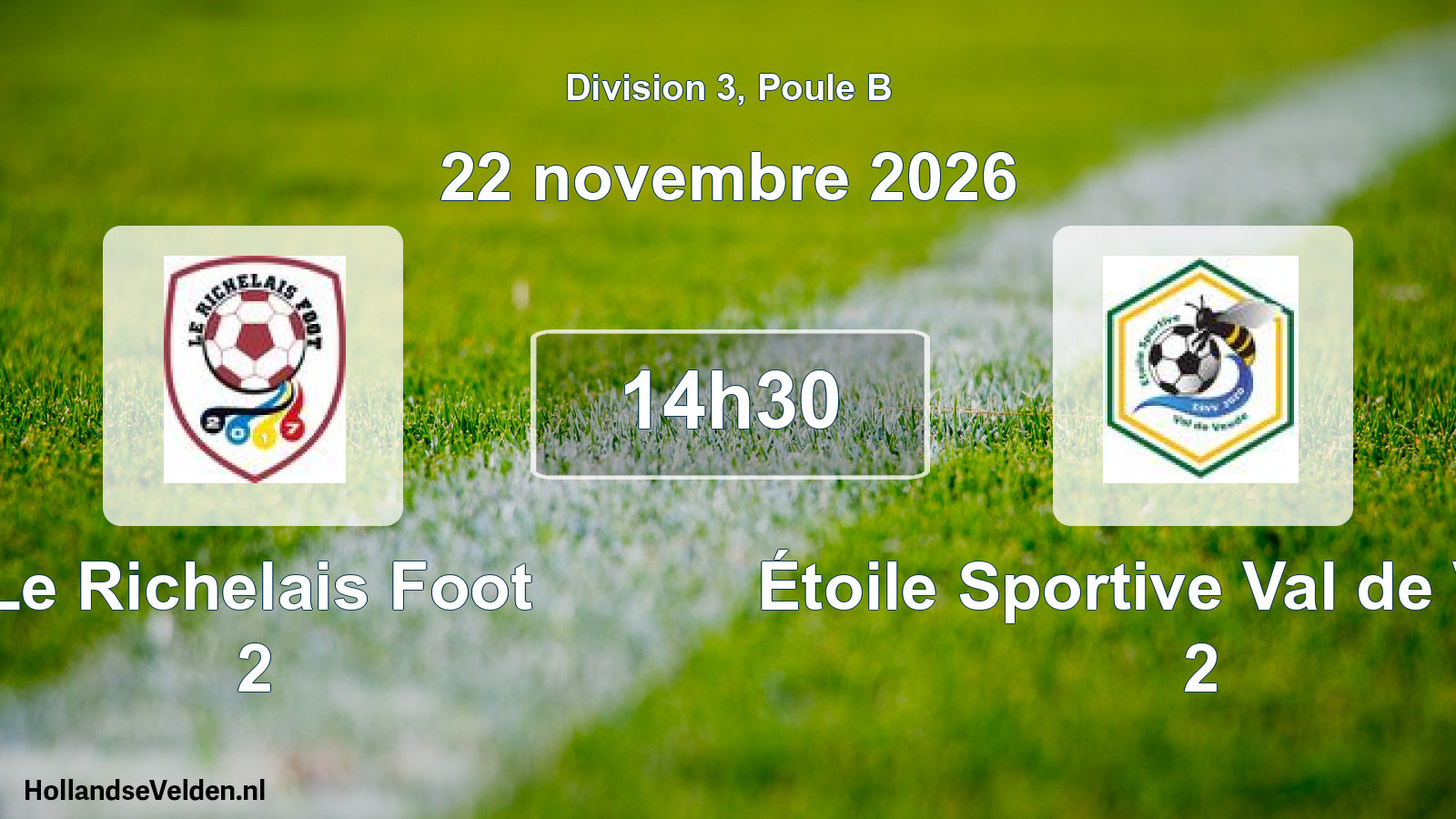 Match programmé: Le Richelais Foot 2 - Étoile Sportive Val de Veude 2 (22 novembre 2026)