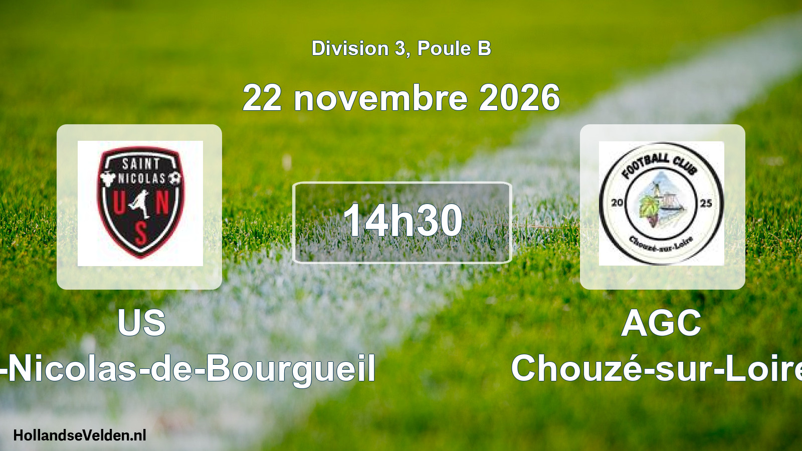 Match programmé: US Saint-Nicolas-de-Bourgueil - AGC Chouzé-sur-Loire (22 novembre 2026)