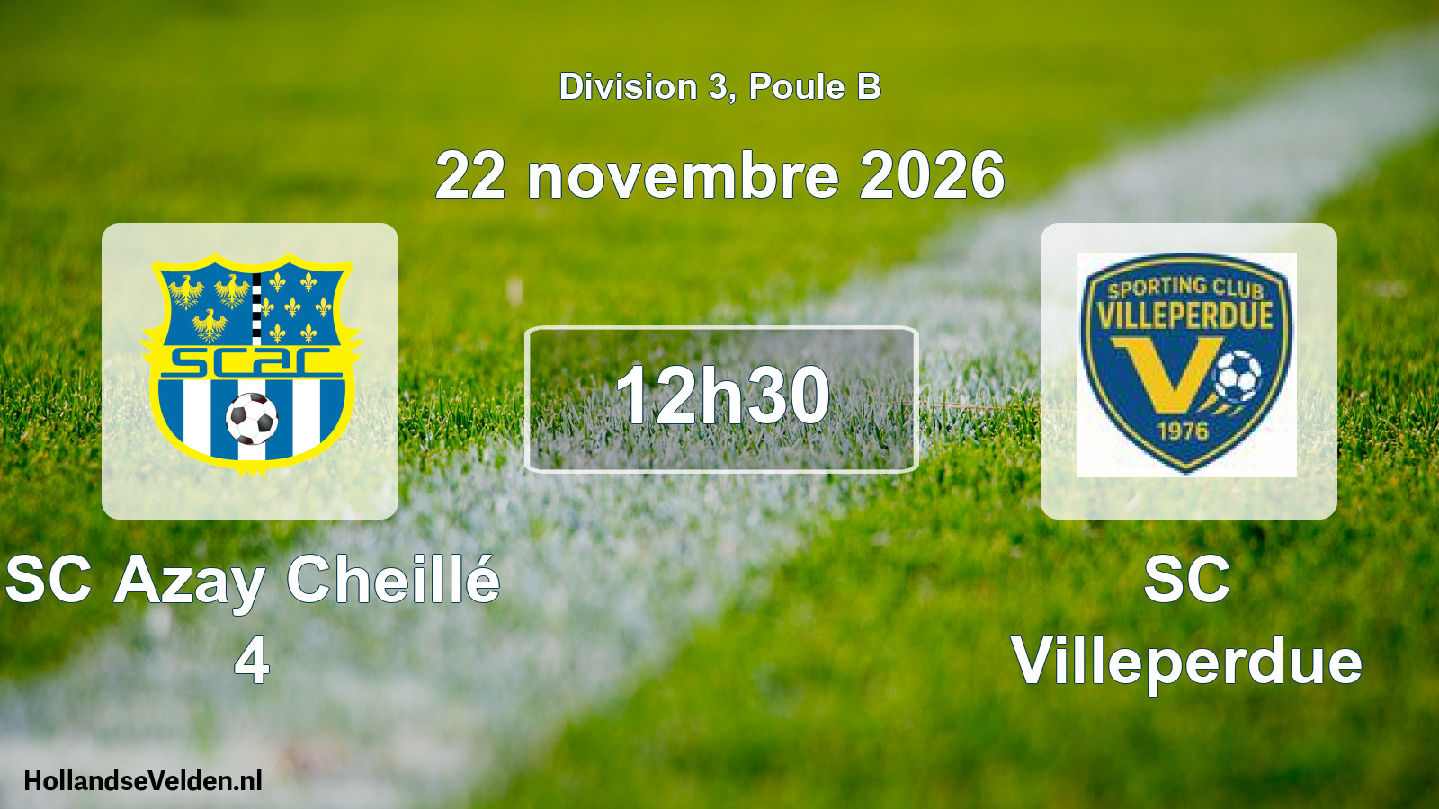 Match programmé: SC Azay Cheillé 4 - SC Villeperdue (22 novembre 2026)