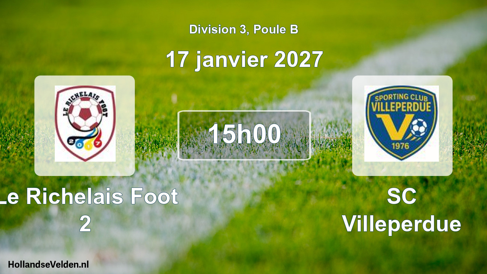 Match programmé: Le Richelais Foot 2 - SC Villeperdue (17 janvier 2027)
