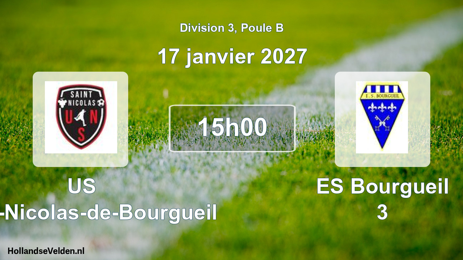 Match programmé: US Saint-Nicolas-de-Bourgueil - ES Bourgueil 3 (17 janvier 2027)
