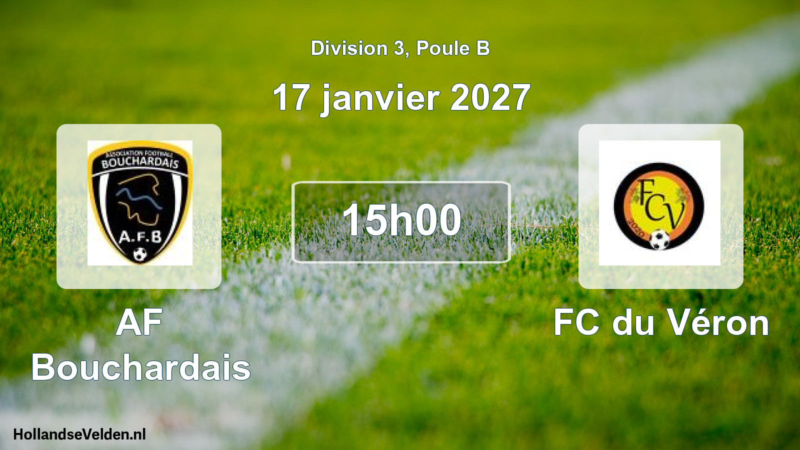 Match programmé: AF Bouchardais - FC du Véron (17 janvier 2027)