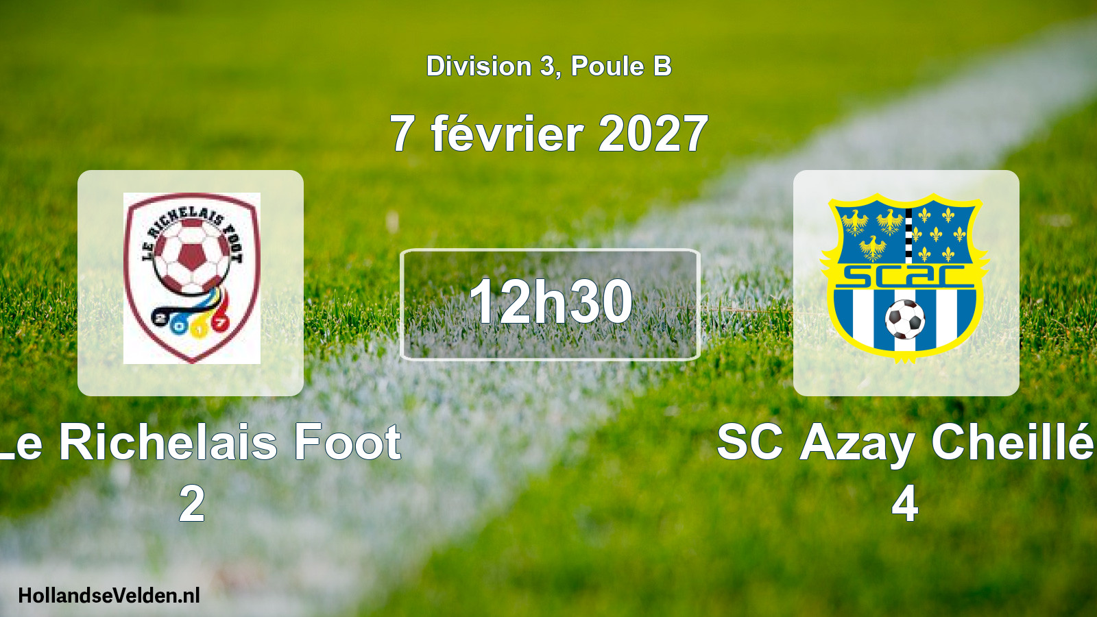 Match programmé: Le Richelais Foot 2 - SC Azay Cheillé 4 (7 février 2027)