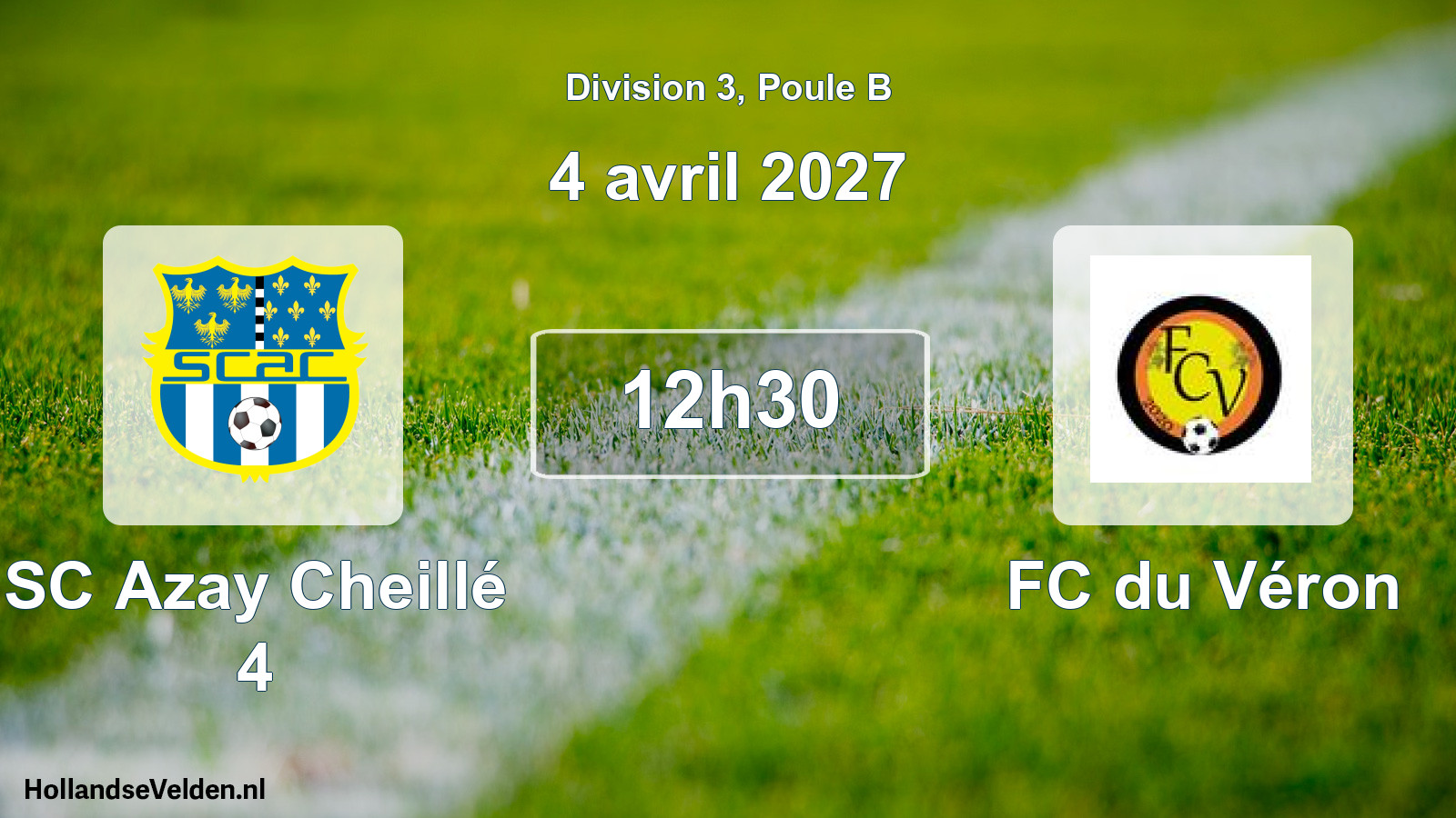 Match programmé: SC Azay Cheillé 4 - FC du Véron (4 avril 2027)