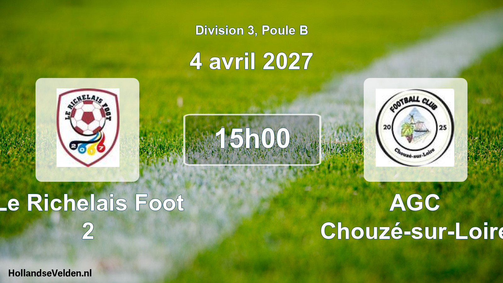 Match programmé: Le Richelais Foot 2 - AGC Chouzé-sur-Loire (4 avril 2027)