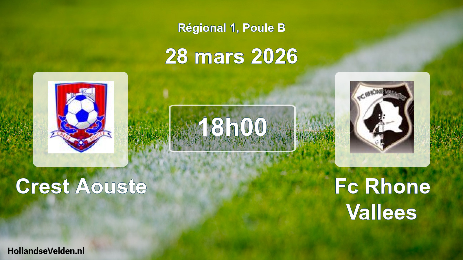 Geplande wedstrijd: Crest Aouste - Fc Rhone Vallees (28 mars 2026)