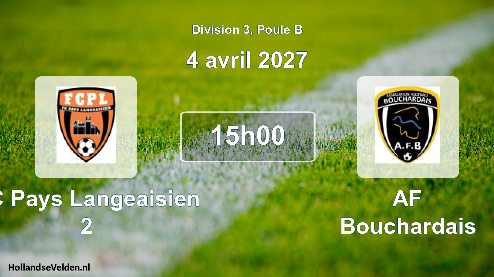 Match programmé: FC Pays Langeaisien 2 - AF Bouchardais (4 avril 2027)