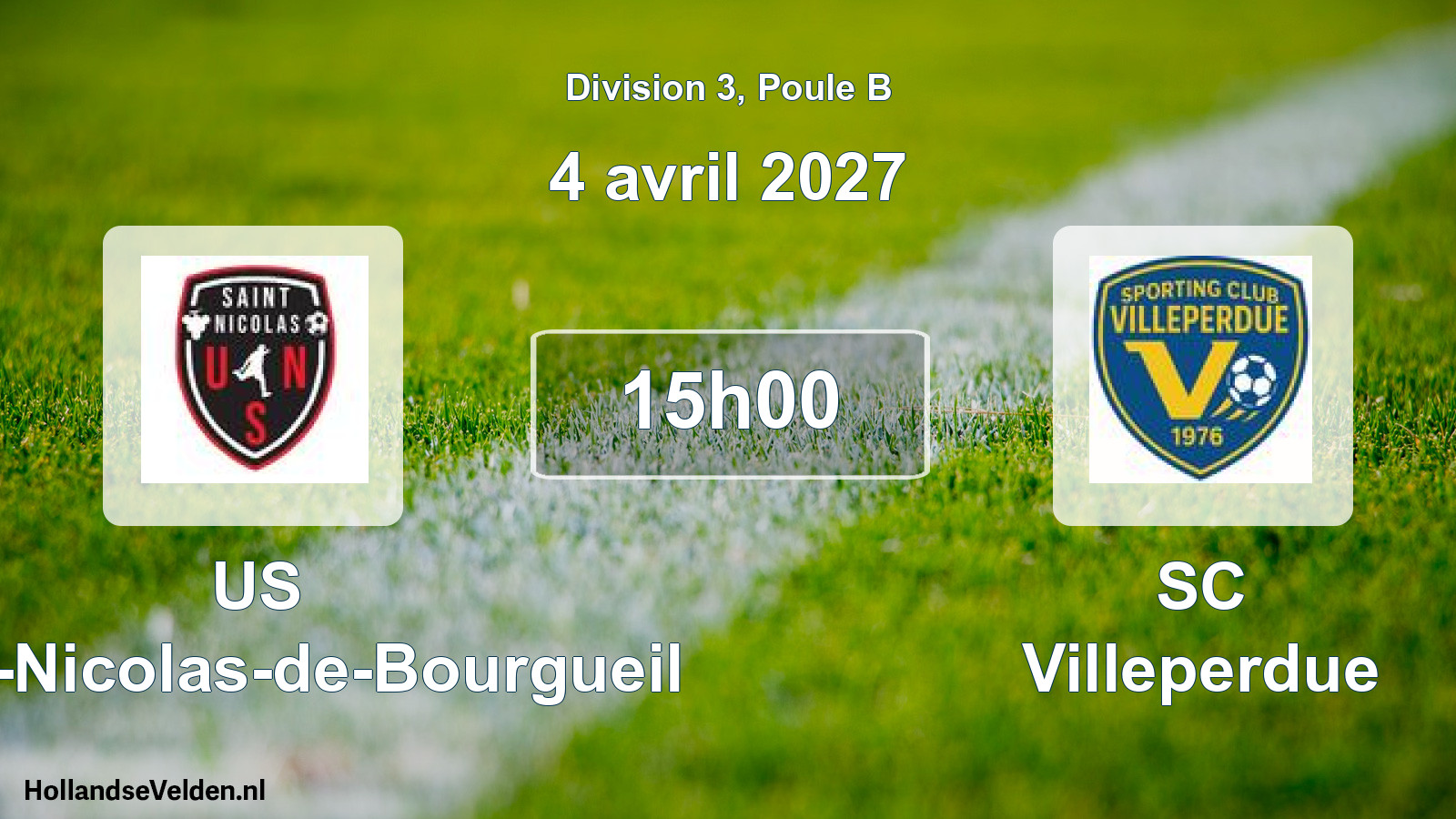 Match programmé: US Saint-Nicolas-de-Bourgueil - SC Villeperdue (4 avril 2027)