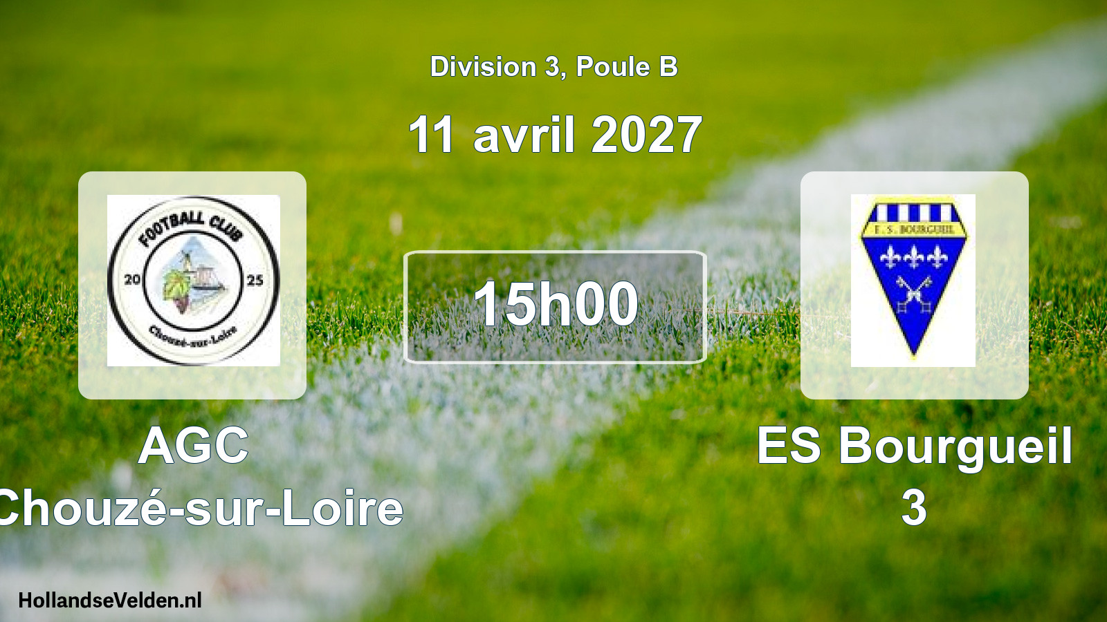 Match programmé: AGC Chouzé-sur-Loire - ES Bourgueil 3 (11 avril 2027)
