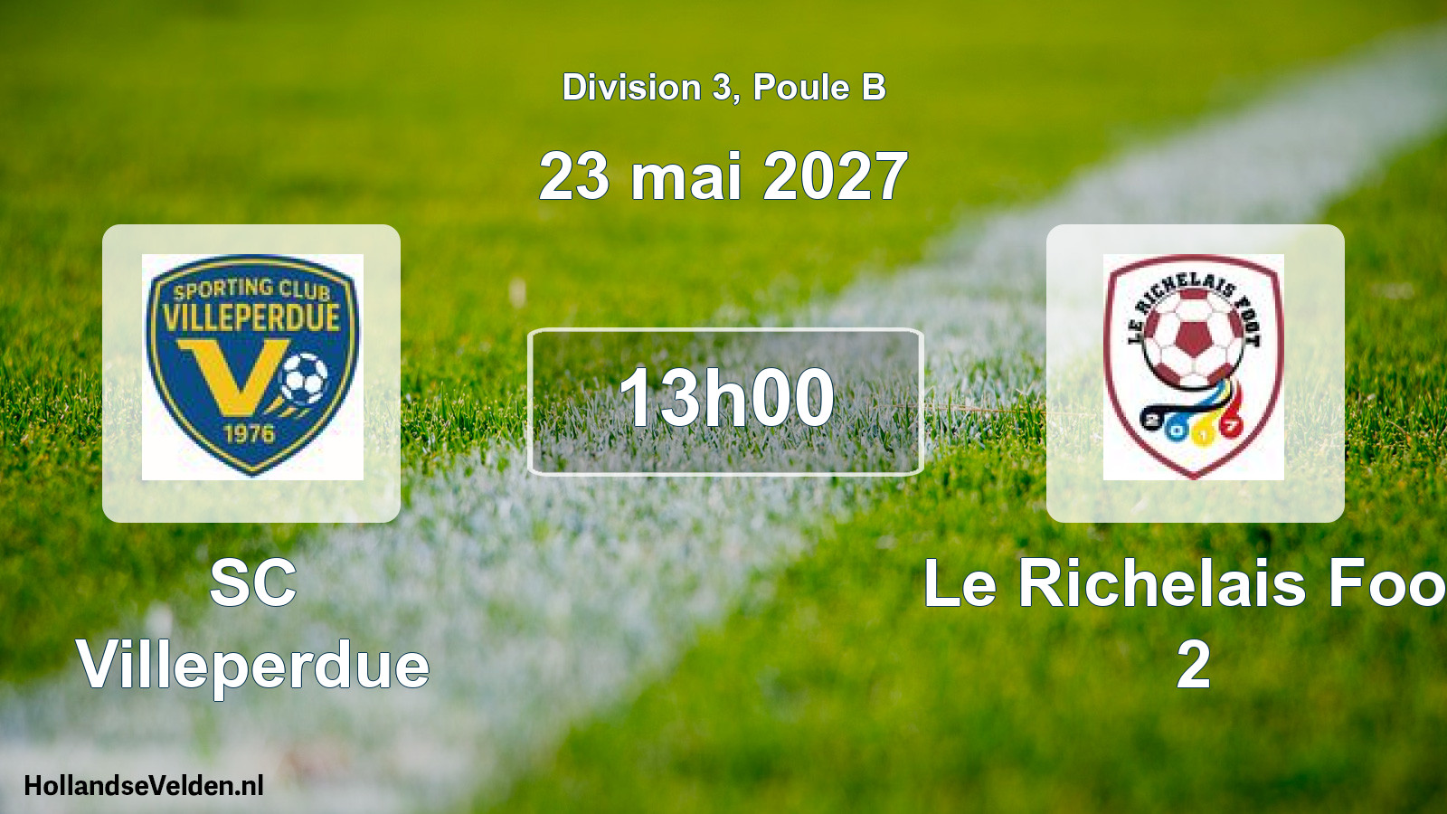 Match programmé: SC Villeperdue - Le Richelais Foot 2 (23 mai 2027)