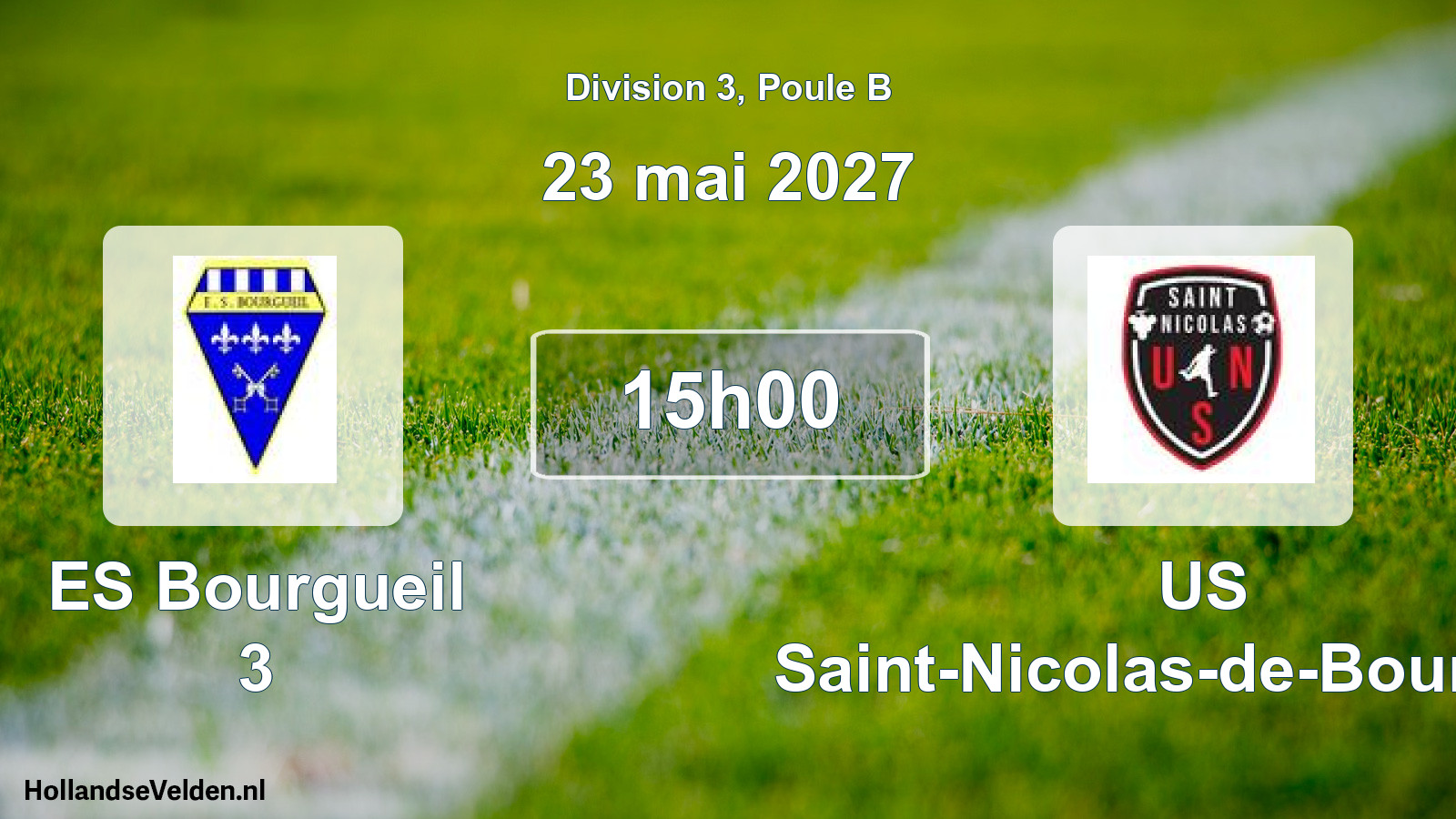Match programmé: ES Bourgueil 3 - US Saint-Nicolas-de-Bourgueil (23 mai 2027)