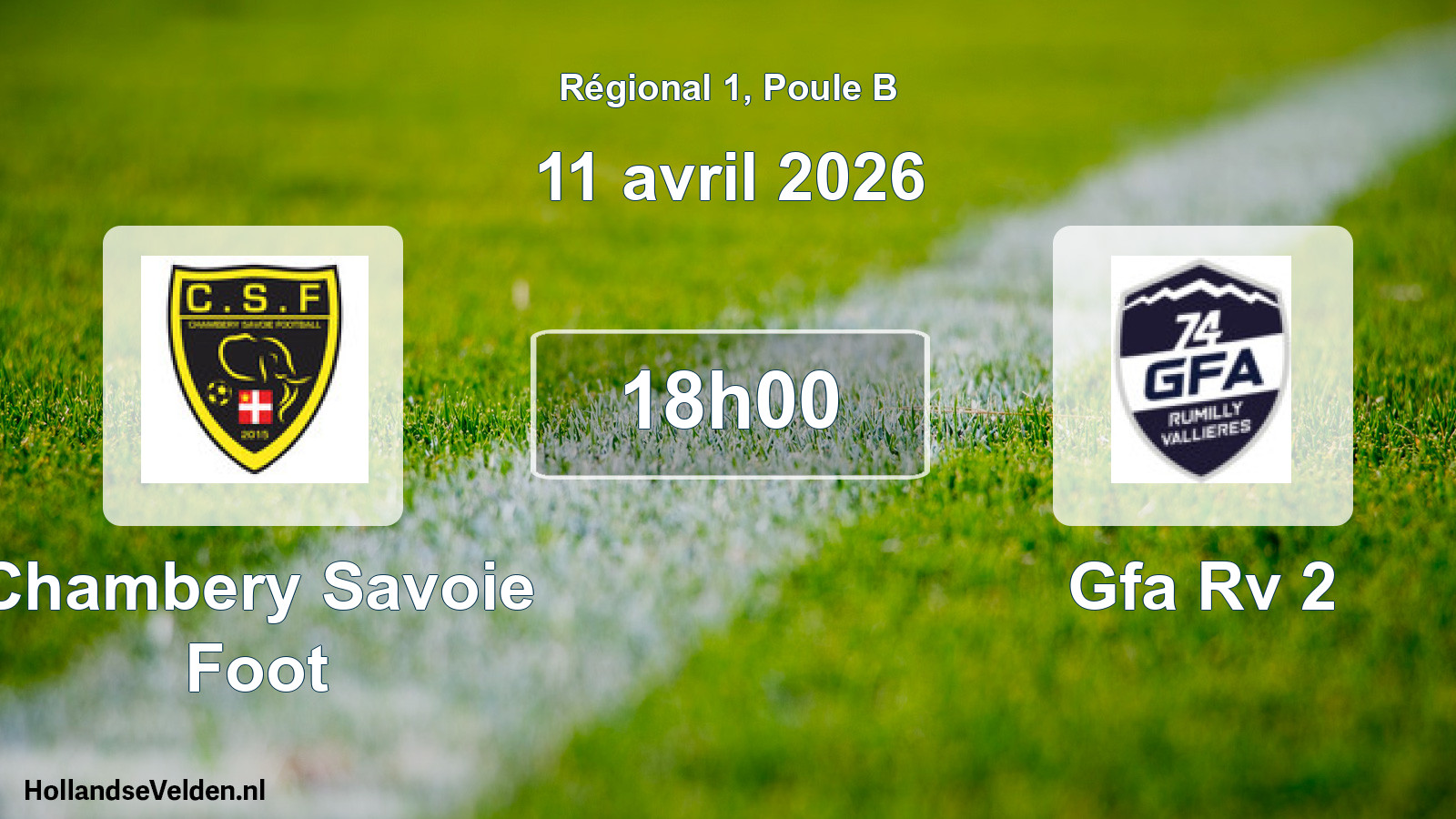 Scheduled Match: Chambery Savoie Foot - Gfa Rv 2 (11 April 2026)