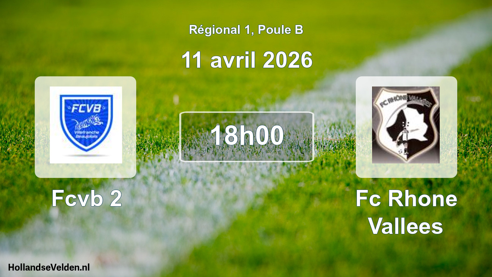 Geplande wedstrijd: Fcvb 2 - Fc Rhone Vallees (11 avril 2026)